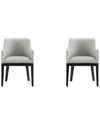 Manhattan Comfort Gansevoort Faux Leather Dining Armchair In Stone G