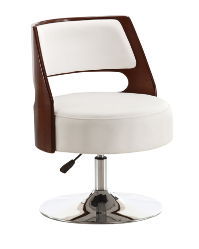 Manhattan Comfort Salon Adjustable Height Swivel Accent Chair In Whi