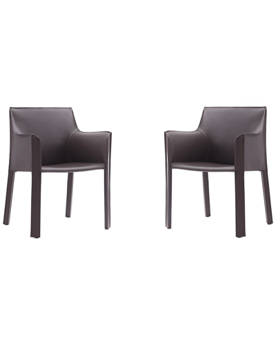 Manhattan Comfort Set Of 2 Vogue Dining Chairs In Burgundy