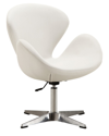 Manhattan Comfort Raspberry Faux Leather Adjustable Swivel Chair In