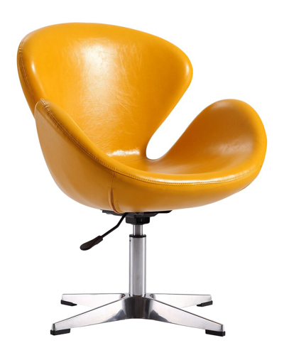 Manhattan Comfort Raspberry Faux Leather Adjustable Swivel Chair In