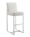 Manhattan Comfort Element 29 Faux Leather Bar Stool In Pearl White