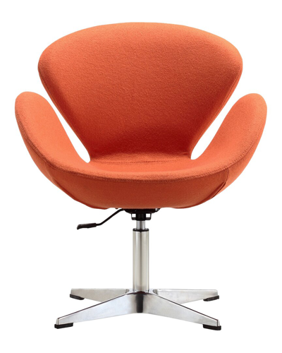 Manhattan Comfort Raspberry Adjustable Swivel Chair In Orange And Po