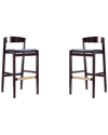 Manhattan Comfort Set Of 2 Klismos Bar Stools