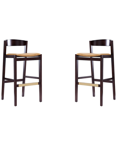 Manhattan Comfort Set Of 2 Klismos Bar Stools In Black