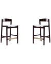 Manhattan Comfort Set Of 2 Klismos Counter Stools