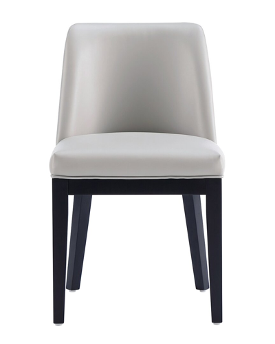 Manhattan Comfort Gansevoort Faux Leather Dining Chair In Light Grey