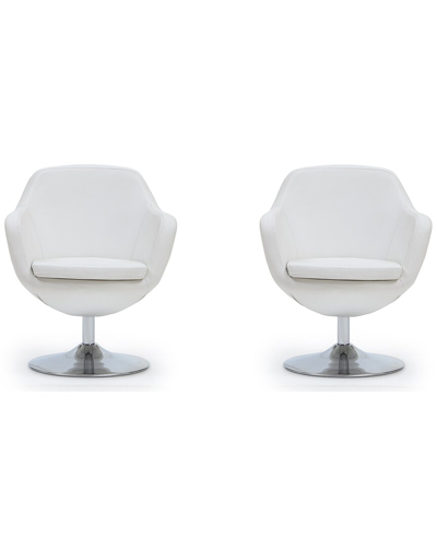 Manhattan Comfort Set Of 2 Caisson Swivel Accent Chairs