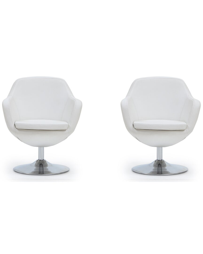 MANHATTAN COMFORT MANHATTAN COMFORT SET OF 2 CAISSON SWIVEL ACCENT CHAIRS