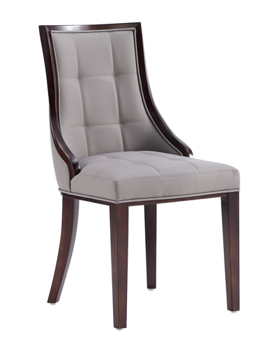 Manhattan Comfort Fifth Avenue Faux Leather Dining Chair In Grey And