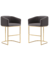 Manhattan Comfort Set Of 2 Louvre Counter Stools