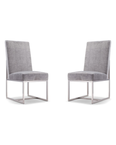 Manhattan Comfort Set Of 2 Element Dining Chairs In Gray