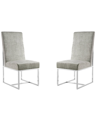 Manhattan Comfort Set Of 2 Element Dining Chairs In Gray