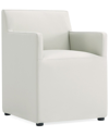 Manhattan Comfort Anna Square Faux Leather Dining Armchair In Light