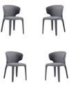 Manhattan Comfort Conrad Woven Tweed Dining Chair In Grey - Set Of 4