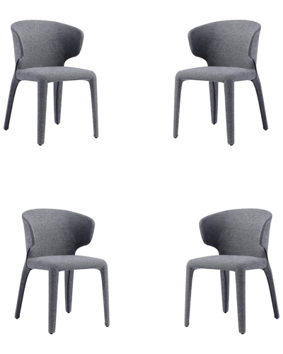 Manhattan Comfort Set Of 4 Conrad Dining Chairs In Gray