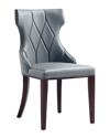 Manhattan Comfort Reine Faux Leather Dining Chair In Pebble Grey- Se