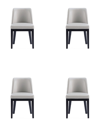 Manhattan Comfort Gansevoort Faux Leather Dining Chair In Light Grey