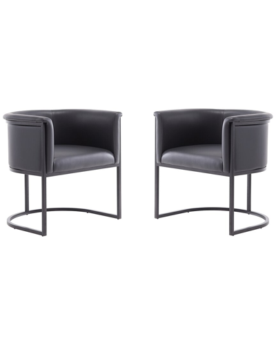 Manhattan Comfort Set Of 2 Bali Dining Chairs In Gray