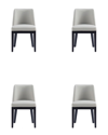 Manhattan Comfort Gansevoort Faux Leather Dining Chair In Light Grey