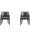 Manhattan Comfort Gansevoort Faux Leather Dining Armchair In Pebble