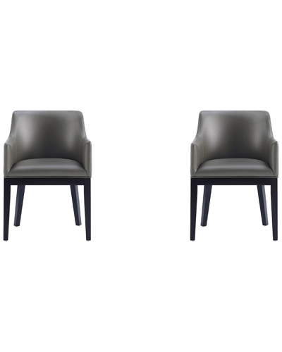 Manhattan Comfort Set Of 2 Gansevoort Armchairs In Gray
