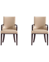 Manhattan Comfort Shubert Faux Leather And Velvet Dining Armchair In