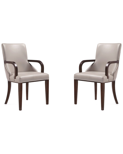 Manhattan Comfort Set Of 2 Shubert Armchairs In Neutral