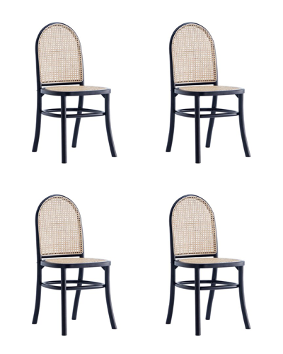 Manhattan Comfort Set Of 4 Paragon 2.0 Dining Chairs In Neutral