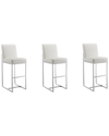 Manhattan Comfort Element 29 Faux Leather Bar Stool In Pearl White