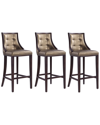 Manhattan Comfort Set Of 3 Fifth Avenue Bar Stools