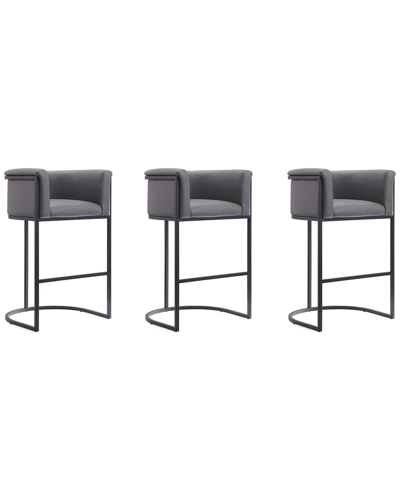 Manhattan Comfort Set Of 3 Cosmopolitan Bar Stools