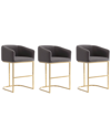 Manhattan Comfort Set Of 3 Louvre Counter Stools