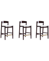 Manhattan Comfort Set Of 3 Klismos Counter Stools