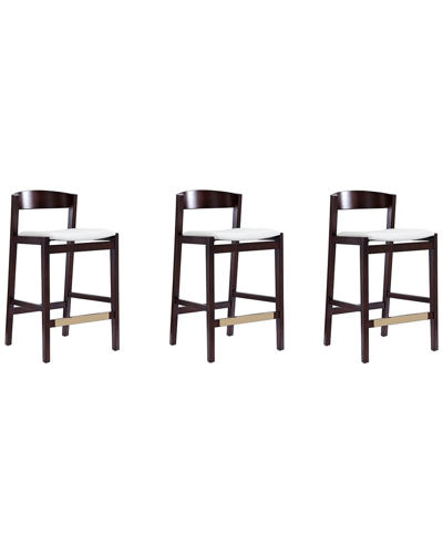 Manhattan Comfort Set Of 3 Klismos Counter Stools