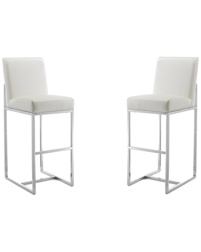 Manhattan Comfort Set Of 2 Element Bar Stools In Gray