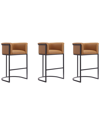Manhattan Comfort Set Of 3 Cosmopolitan Bar Stools
