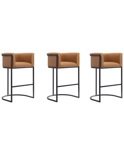 Manhattan Comfort Set Of 3 Cosmopolitan Bar Stools