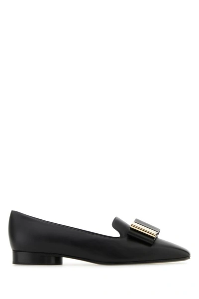 Ferragamo Salvatore  Woman Black Leather Leda Ballerinas