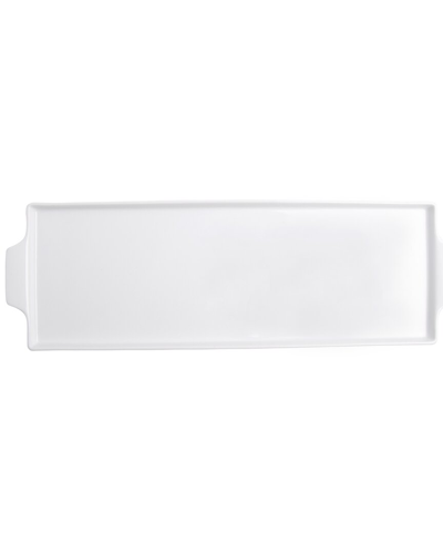 Home Essentials Set Of 2 17in Rectangle Platter With Handle In White