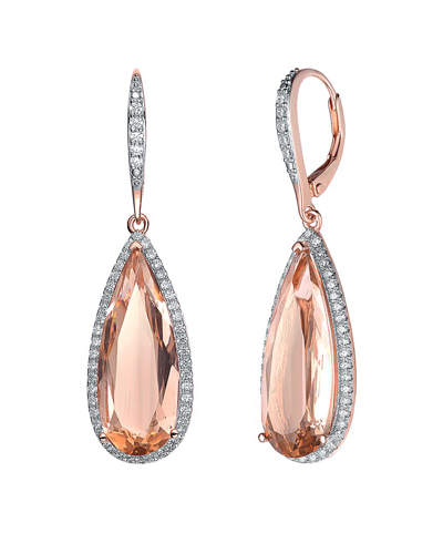 Genevive Cz Pear Pop Of Color Drop Earring