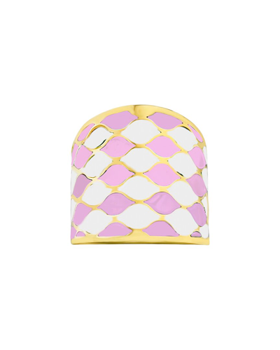 Gabi Rielle 14k Over Silver Enamel Ring In Gold/pink