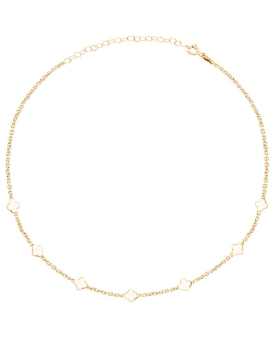 Gabi Rielle 14k Over Silver Enamel Clover Necklace In Gold