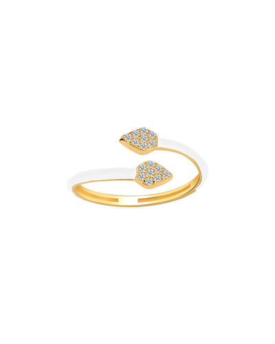 Gabi Rielle 14k Over Silver Cz Wrap Ring In Gold