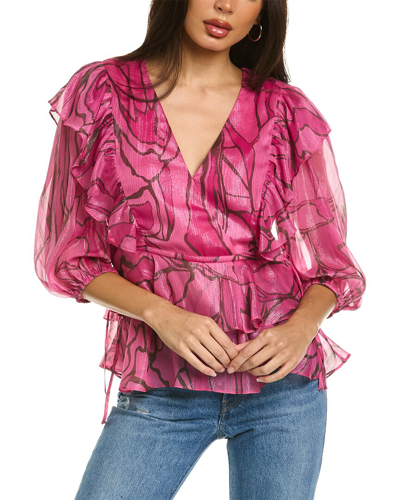 Ted Baker Jasmyna Ruffle Top In Pink