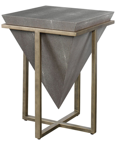 Uttermost Bertrand Shagreen Accent Table In Gray