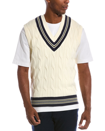 Rag & Bone Men's Windsor Cable-knit Sweater Vest In White