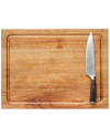 MAPLE LEAF AT HOME MAPLE LEAF AT HOME CARV'D ACACIA CARVING BOARD & CHEF'S KNIFE