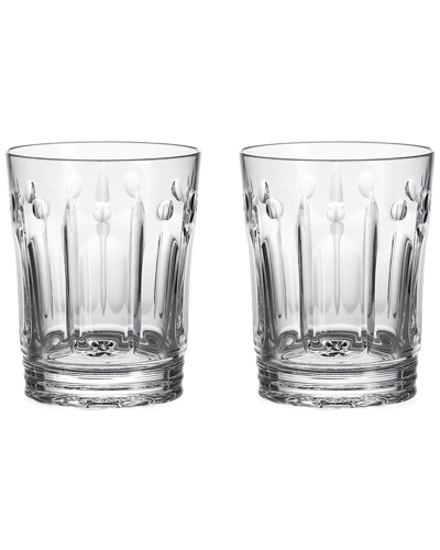 Waterford Winter Wonders Rose Double Old Fashioned Glass Set, 2 Pieces In Clear