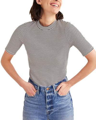 Boden High Neck Ribbed Top In Black